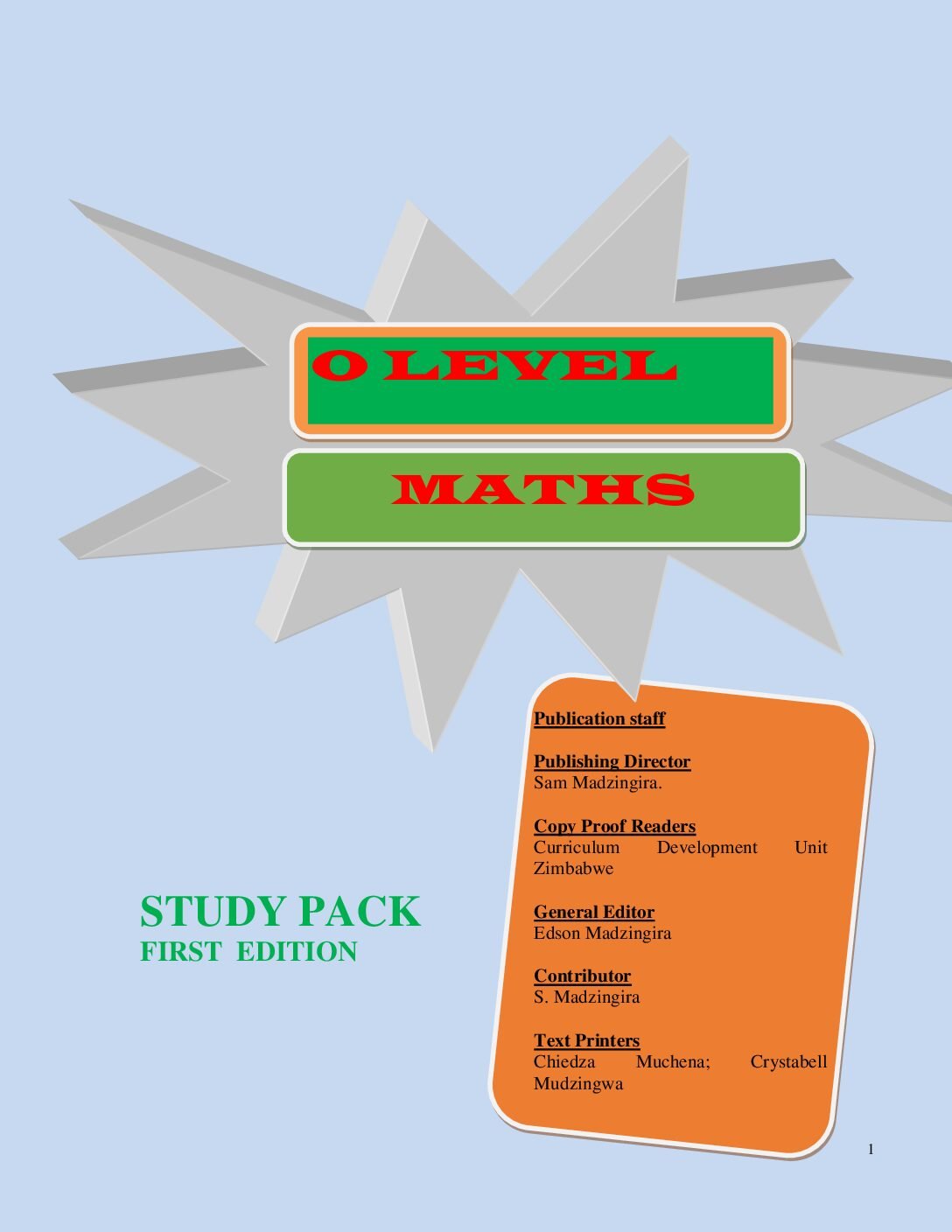 Ordinary level Maths Study Pack: ZIMSEC